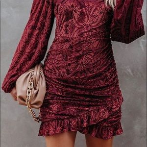 Salem Ruched Velvet mini dress - Vici Collection